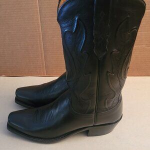 Lucchese M1006.74 Men's Black Ranch Hand Calfskin Western Cowboy Boots Size 9.5D